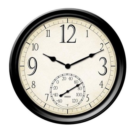 SPRINGFIELD Springfield 8319881 Decorative Clock & Thermometer Plastic - Black 8319881